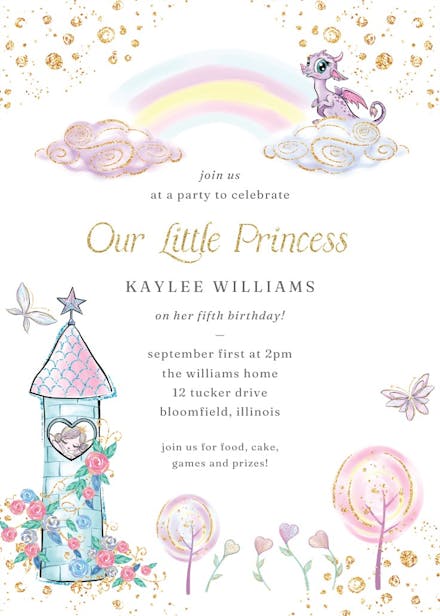 Little miss sparkle - birthday invitation