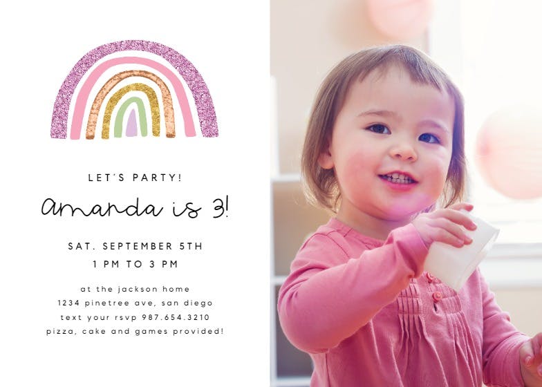 Little rainbow -  invitación de fiesta