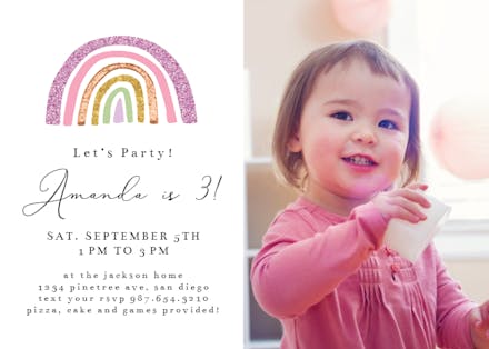 Little Rainbow - Birthday Invitation