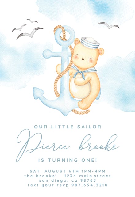 Little Sailor - Birthday Invitation