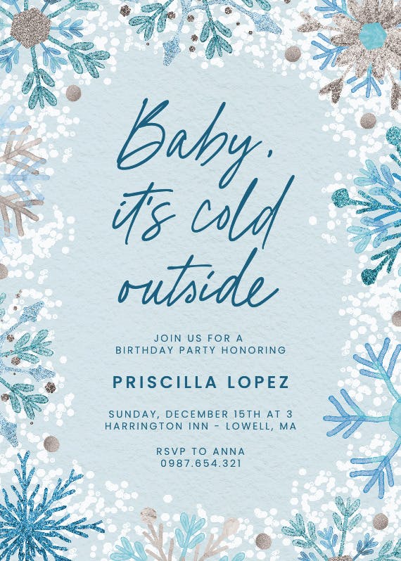Little snowflake - printable party invitation