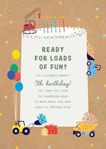 Loads of fun - birthday invitation