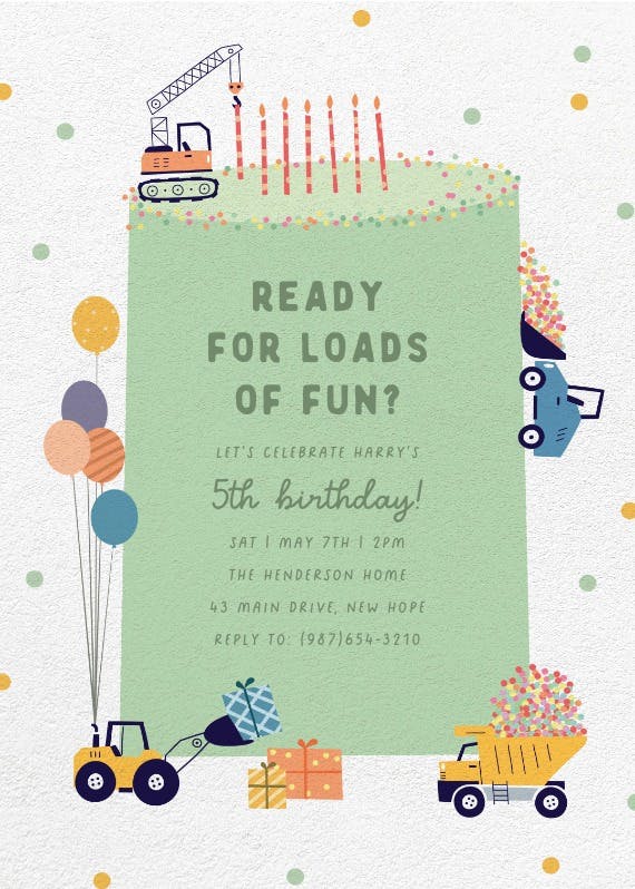 Loads of fun - birthday invitation