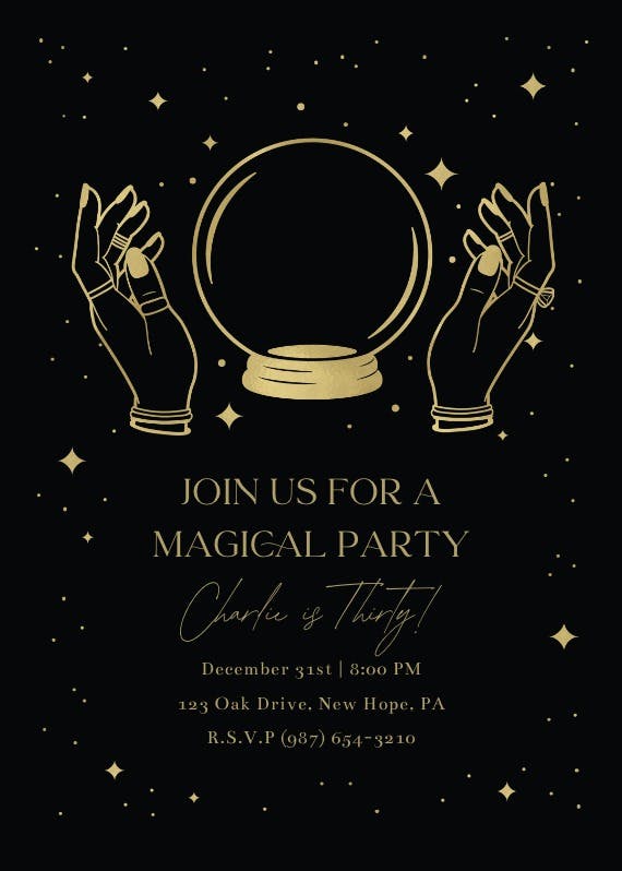 Magical crystal ball -  invitación de cumpleaños