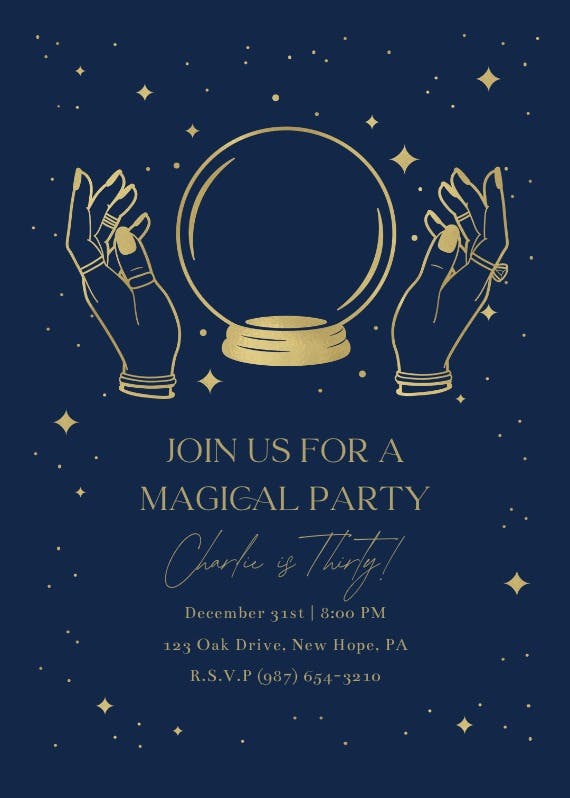 Magical crystal ball - birthday invitation