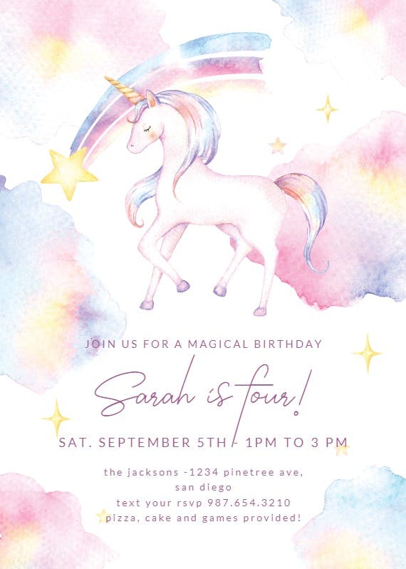Magical sky - birthday invitation