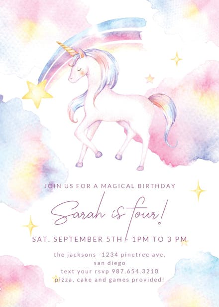 Magical sky - birthday invitation