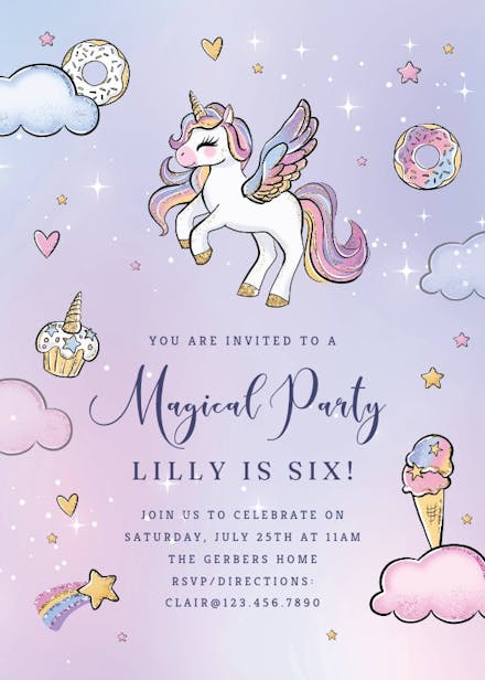 Invitación Digital de cumpleaños para niña - Maywayul