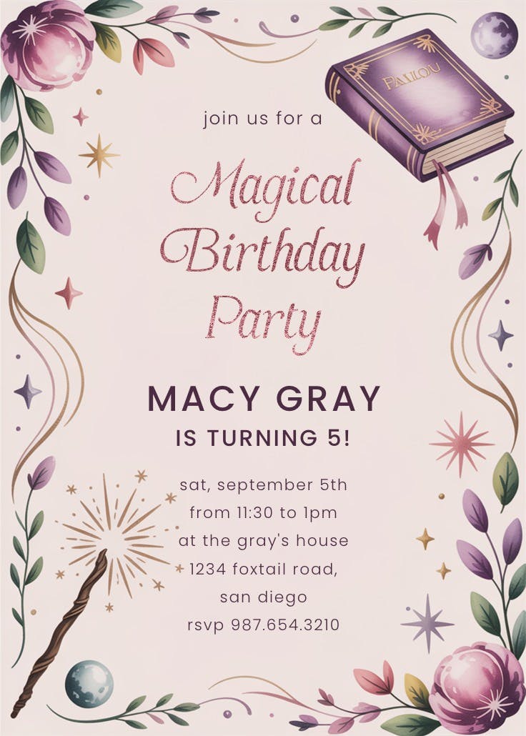 Magical year - party invitation