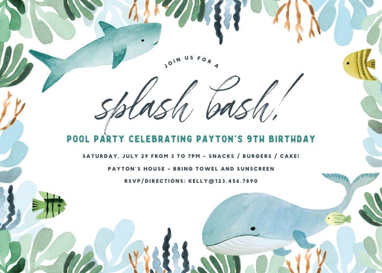 Making waves - birthday invitation