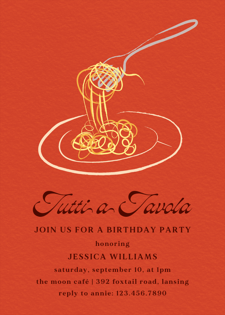 Mangiamo - birthday invitation