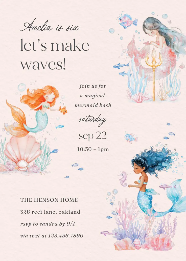 Mermaid lagoon - invitation