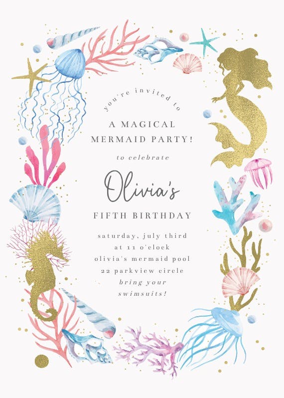 Mermaid merriment -  invitación de cumpleaños