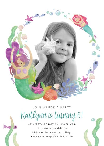Editable Oneder the Sea Birthday Party Invitation Mermaid First Birthday  Girl 1st Birthday Pink Gold Download Printable Template Corjl 0403 -   Canada