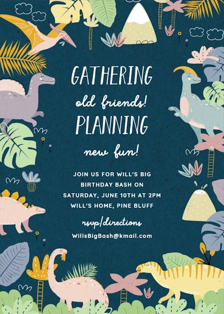 Merry monsters - birthday invitation