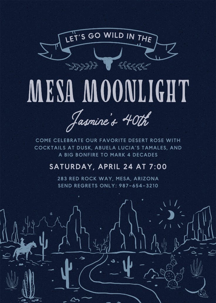 Mesa moonlight - invitation