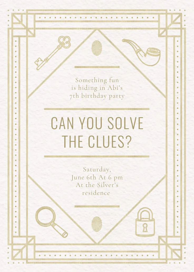 Mini mystery - partyeinladung