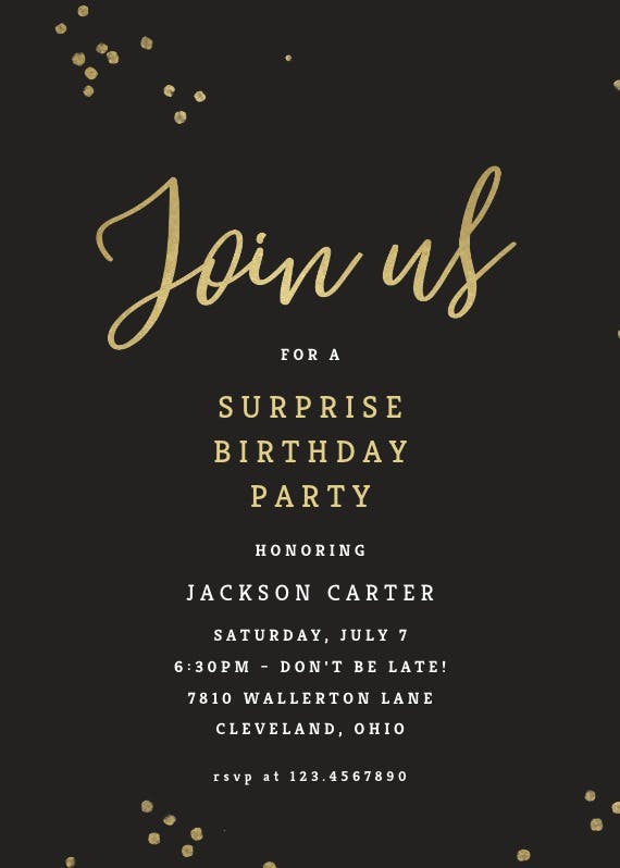 Minimal confetti - party invitation