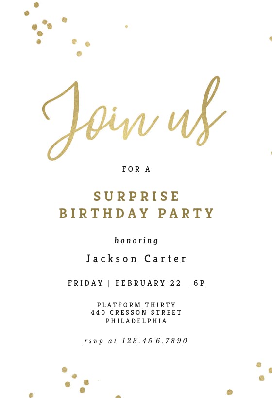 Minimal Confetti - Birthday Invitation Template (Free) | Greetings Island