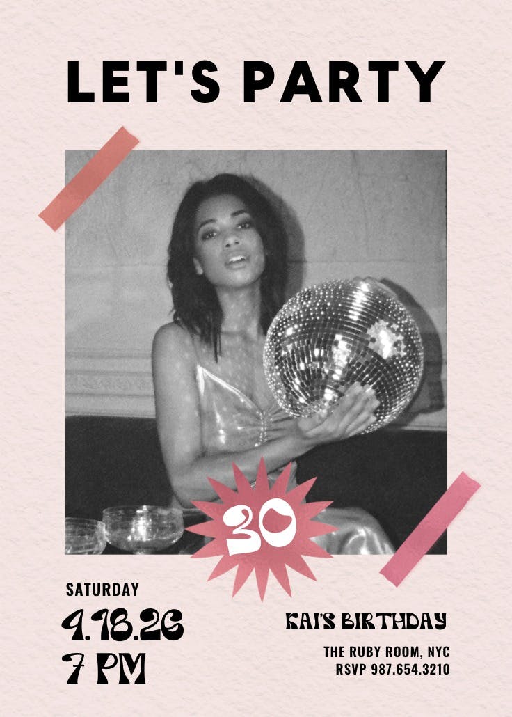 Mirrored plans - birthday invitation