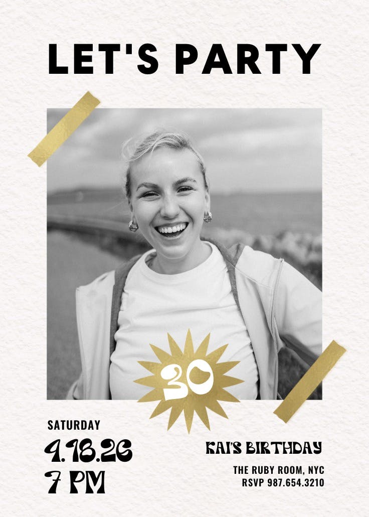 Mirrored plans - birthday invitation