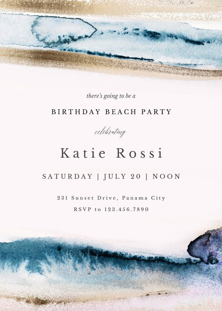 Modern fluid - printable party invitation