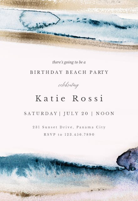 Modern fluid - birthday invitation