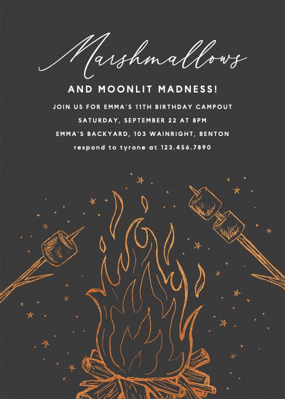 Moonliit madness - birthday invitation