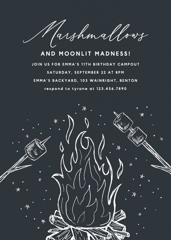 Moonliit madness - invitación de cumpleaños