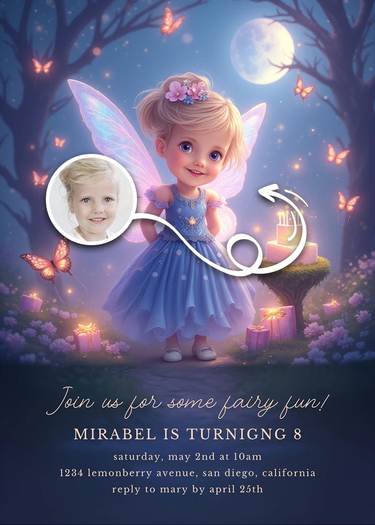 Moonlit wishes - invitation