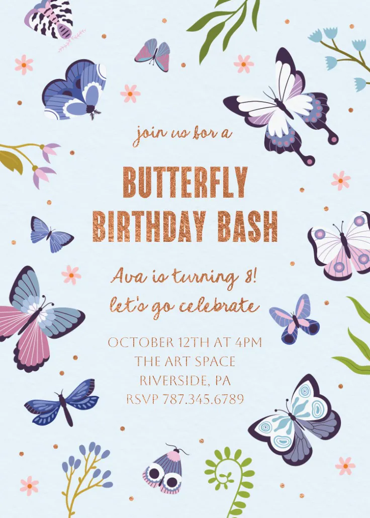 Butterfly bash - 招待状