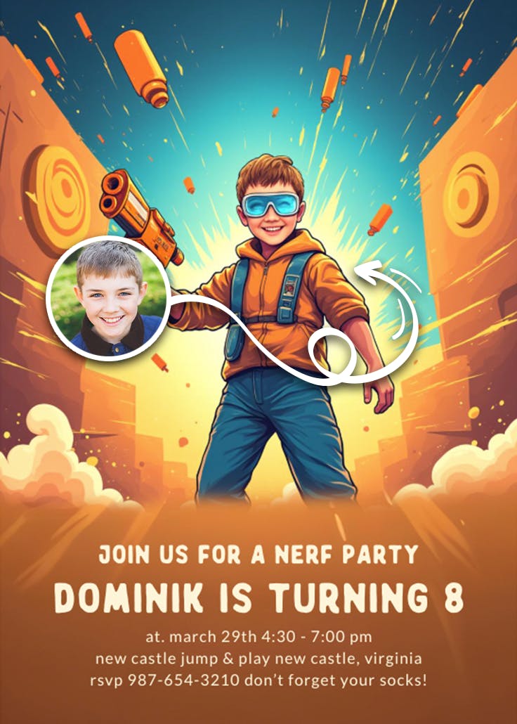 Nerf party - invitation