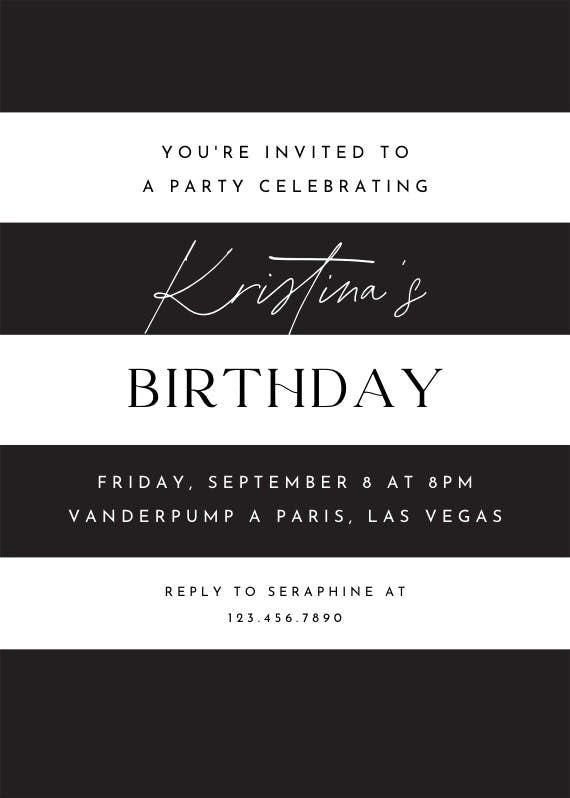 Newly minted - birthday invitation