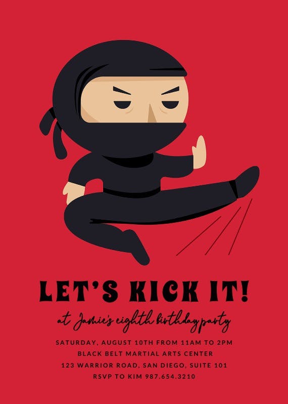 Ninja -  invitación de fiesta
