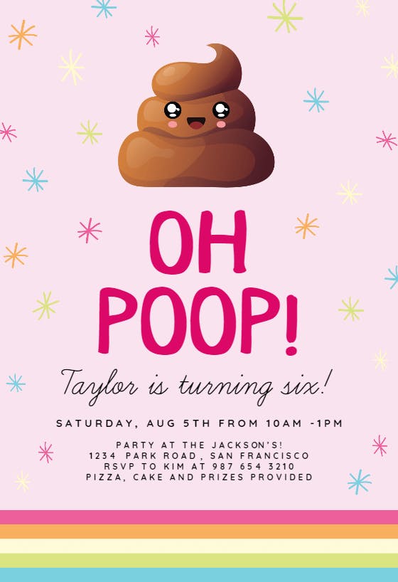 Oh poop -  invitation template