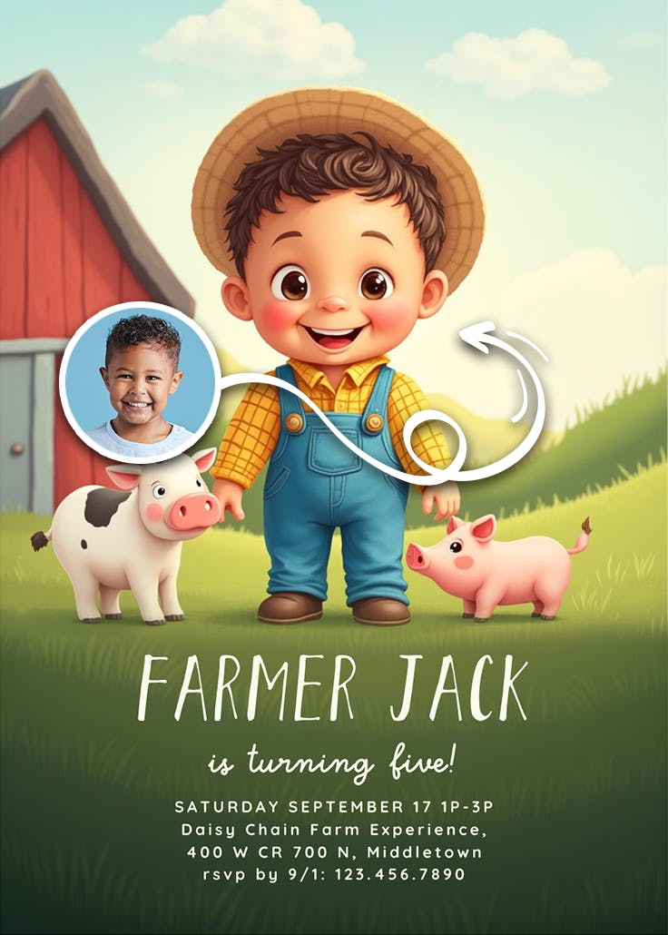 Once upon a farm - invitation