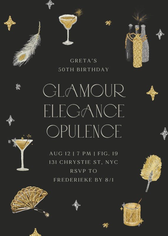 Opulence - birthday invitation