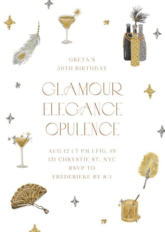 Opulence - birthday invitation