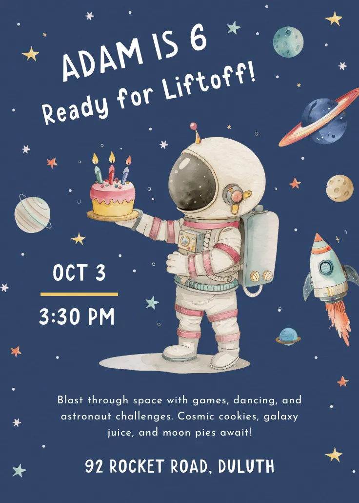 Out of this world - partyeinladung