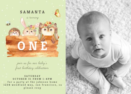 Owl & friends - Birthday Invitation