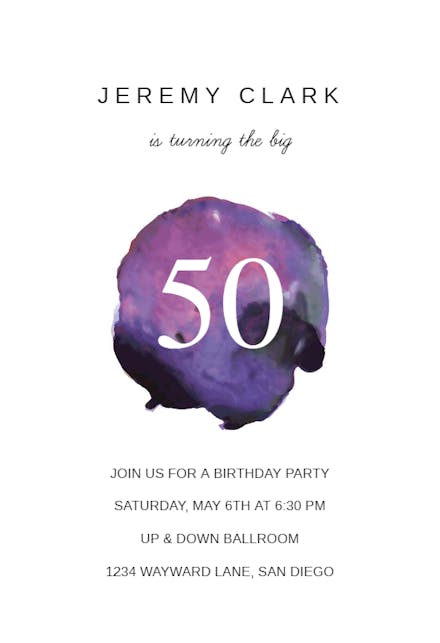 Paint Blob - Birthday Invitation