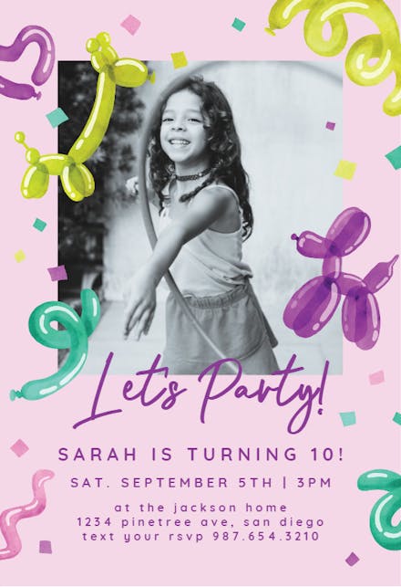 Girls Birthday Invitation Templates (Free) | Greetings Island