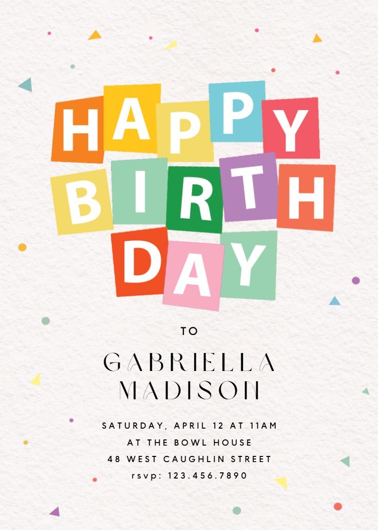 Party confetti - invitación de fiesta