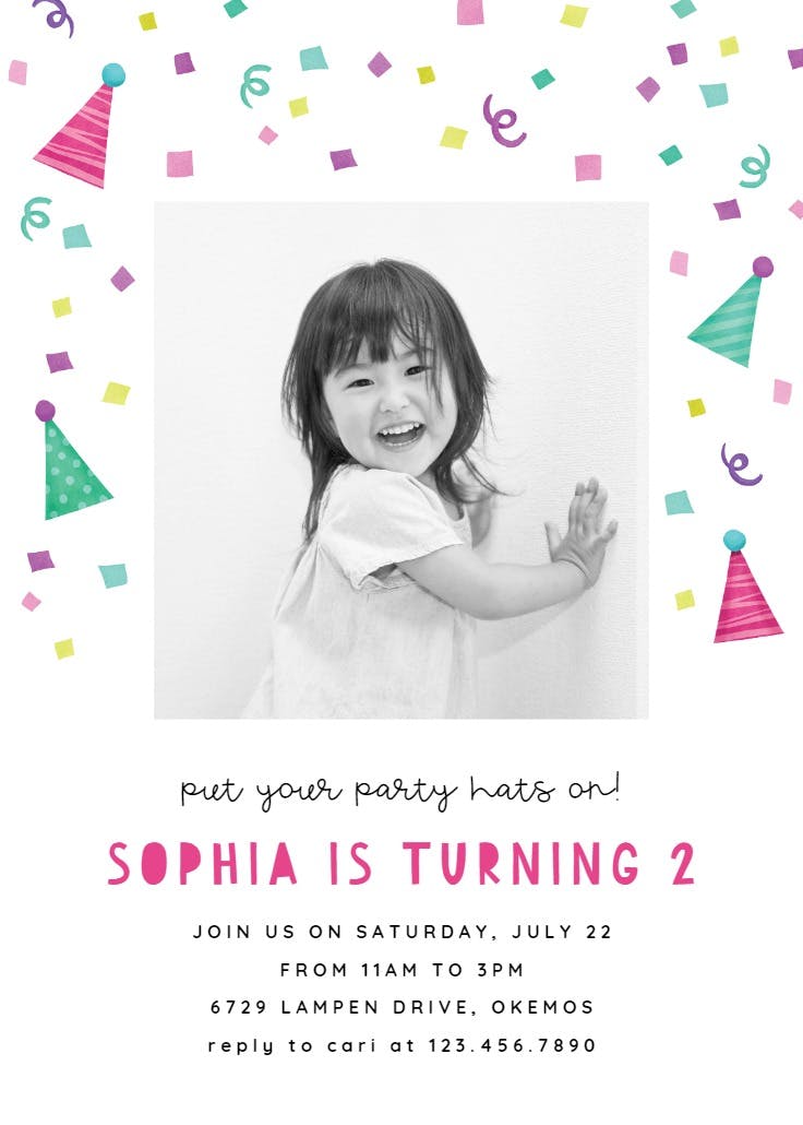 Party hats - printable party invitation