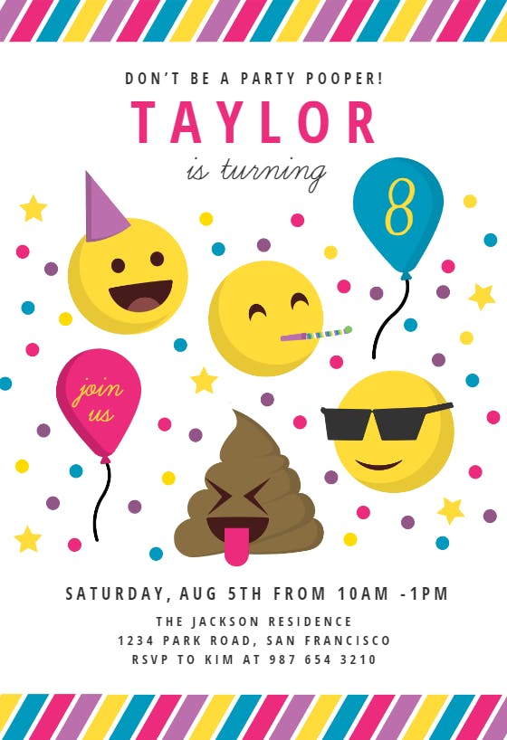 Party pooper -  invitación de cumpleaños