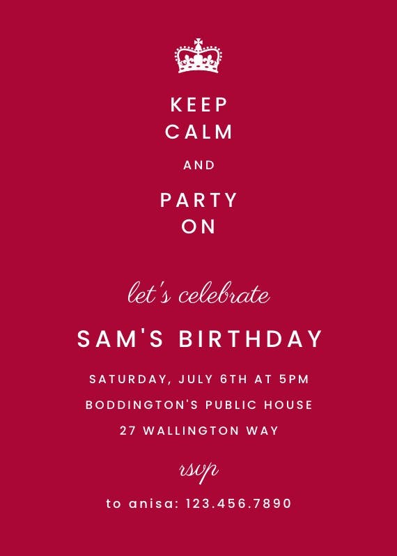 Party prep - birthday invitation
