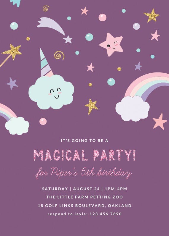 Party unicorn - invitación para todos los días