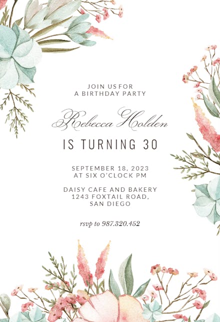 Pastel Boho - Birthday Invitation