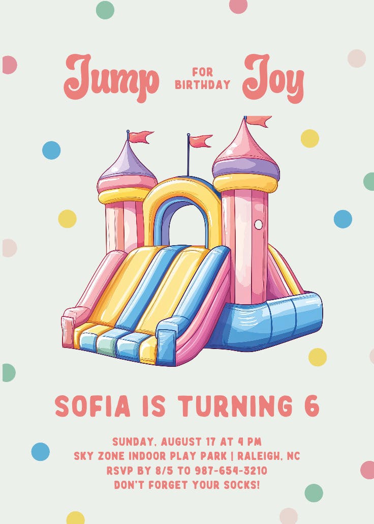 Pastel castle - birthday invitation