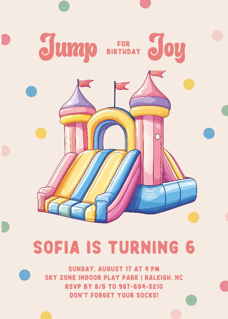 Pastel castle - birthday invitation